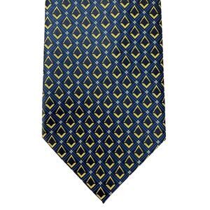 Cornelia James blue gold black 100% polyester men's Neck Tie suit neckwear